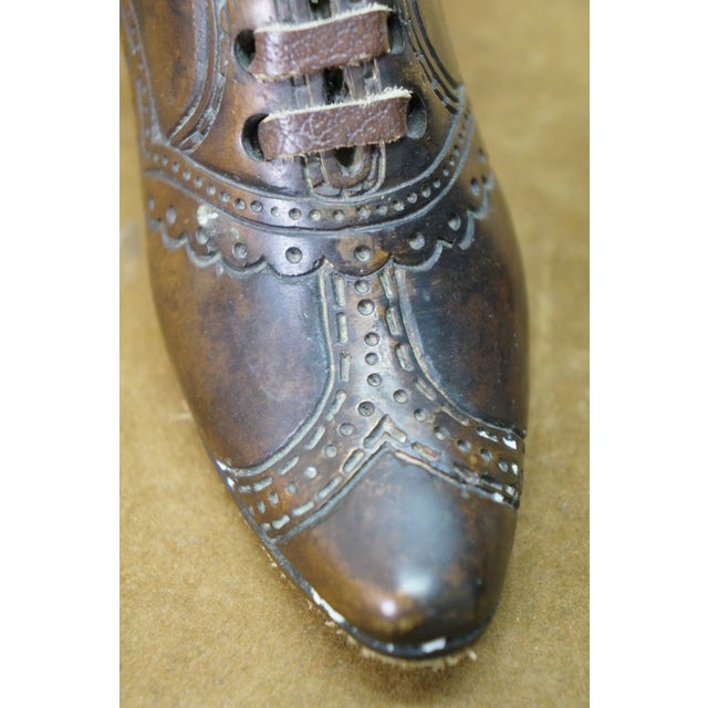 Late 20th Century Set of 6 Theodore Alexander Bronze Victorian Boot Figurines Paperweights 4" to 10" For Sale - Image 16 of 17