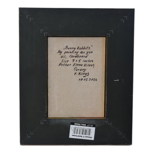 Impressionist Rabbit Hare Oil Painting Including the Antiqued Gold Wood Frame For Sale - Image 4 of 5