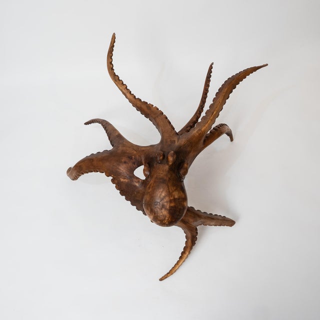 1990s Monumental Hand-Carved Balinese Suar Wood Octopus Sculpture For Sale - Image 14 of 17