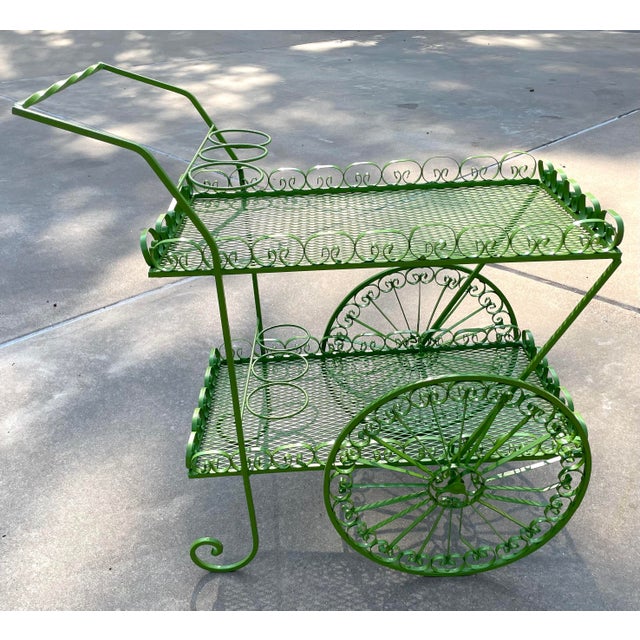 French Metal Garden Bar Cart Plant Stand Chairish