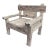 Outdoor vintage rustic reclaimed teak railway wood arm chair. Teak has turned a beautiful silver gray patina due to...