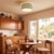 Mid-Century Modern Stretch Flush Mount Ceiling Light 18" D - Mid Century, Linen Drum Shade, Brass Canopy, Dimmable, Bulb Included For Sale - Image 3 of 6