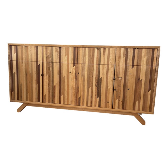 Handcrafted Maple Credenza/Buffet/Sideboard With Mixed Wood Front For Sale