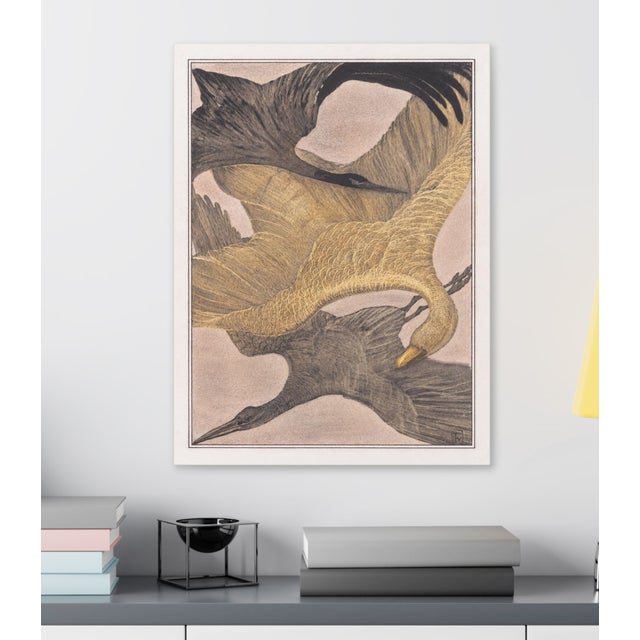 Paper Atelier Aria Lumae Theodoor Van Hoytema Three Cranes in Flight Dutch Symbolist Fine Art Gallery Board Print 18 X 24 For Sale - Image 7 of 14