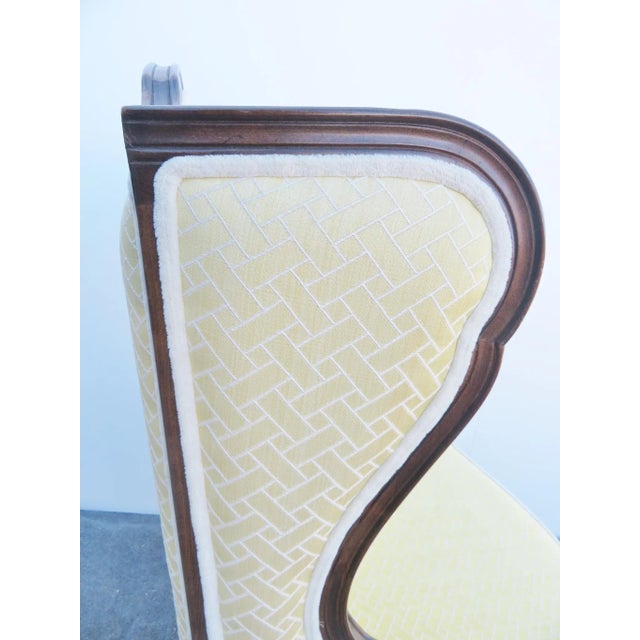 Early 20th Century French Upholstered Mahogany Wing Chair For Sale In Philadelphia - Image 6 of 7