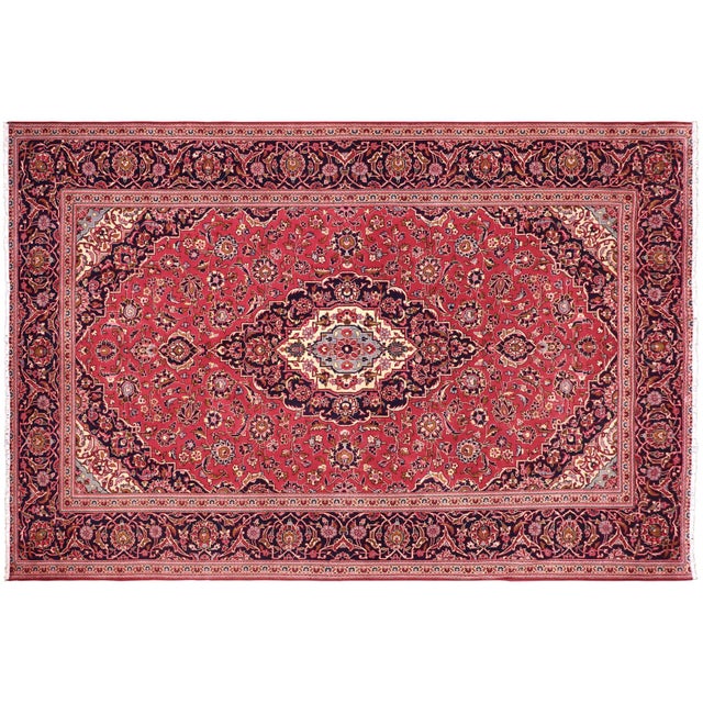 Red Antique Persian Red/Blue Wool Rug - 8'1'' X 10'11'' For Sale - Image 8 of 10