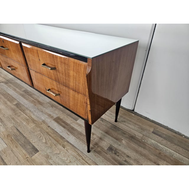 1960s Mahogany Burl Chest of Drawers with Mirrored Top, 1960 For Sale - Image 5 of 18