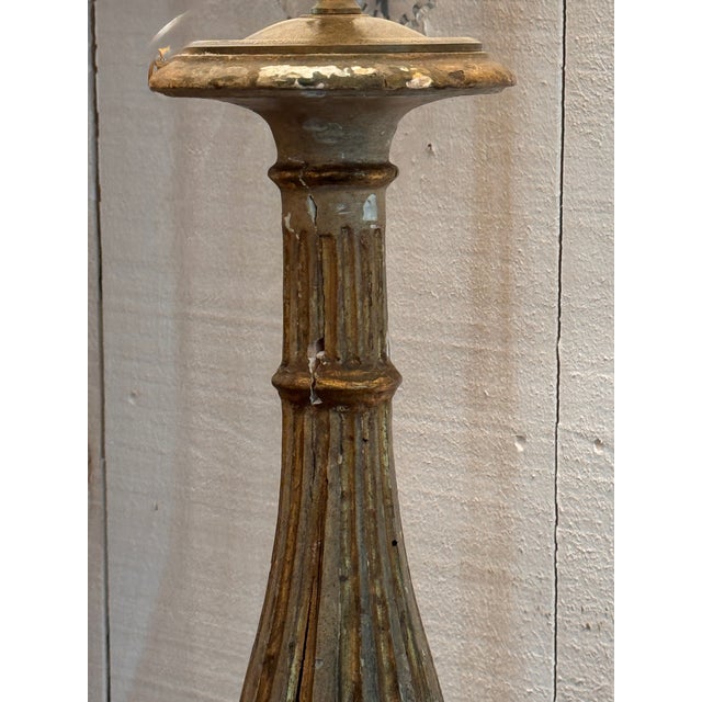 19th Century Converted Altar Stick Lamp For Sale - Image 9 of 11