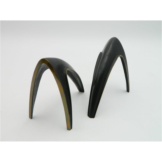 Metal Modern Brass Bookends by Richard Rohac, 1950s, Set of 2 For Sale - Image 7 of 13