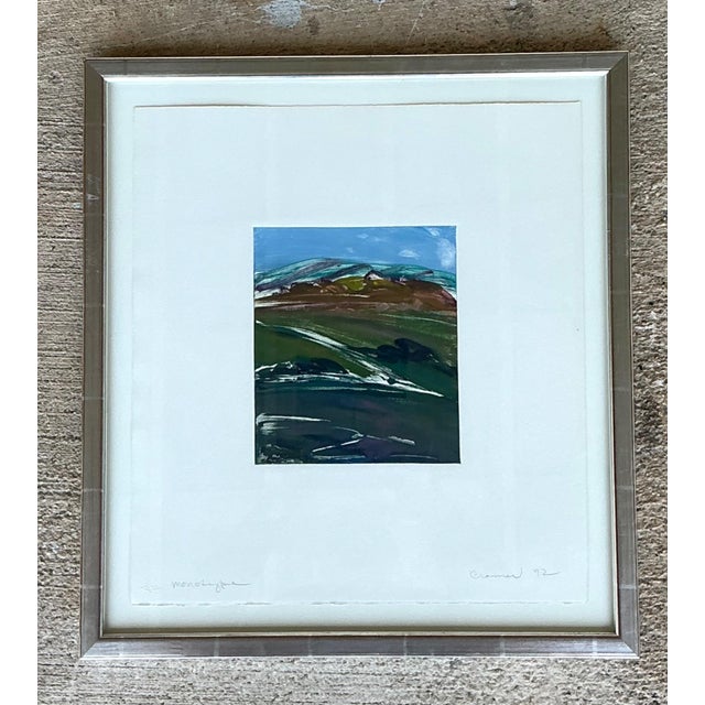 Framed Abstract Landscape Monotype Print For Sale - Image 16 of 17