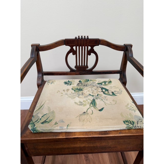 Brown Early 20th Century Edwardian Mahogany Inlaid Piano Stool For Sale - Image 8 of 18