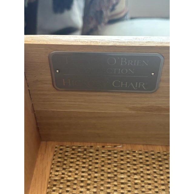 Brown 1990s Thomas O’Brien for Hickory Chair Nightstand – Transitional Design, Custom Glass Top For Sale - Image 8 of 8