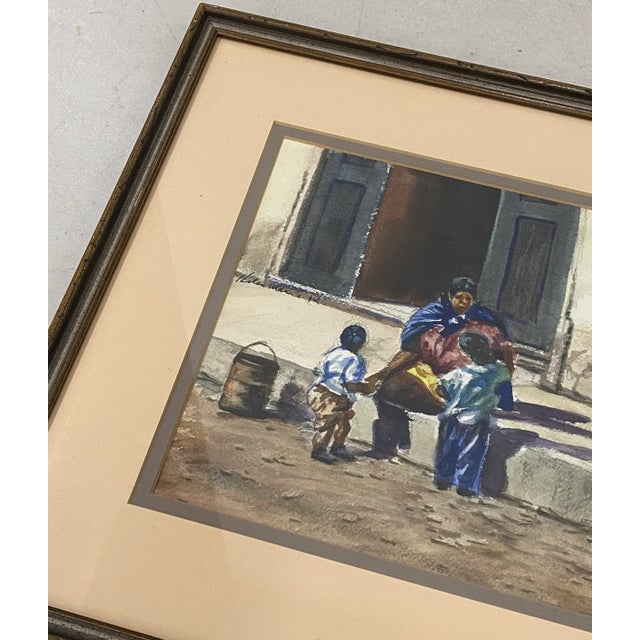 Vintage Latin American School Watercolor by Helen Marie C.1970 Original watercolor on paper Dimensions 11" wide x 7.25"...