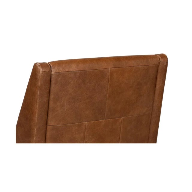 Chocolate Contemporary Leather Accent Chair For Sale - Image 8 of 12
