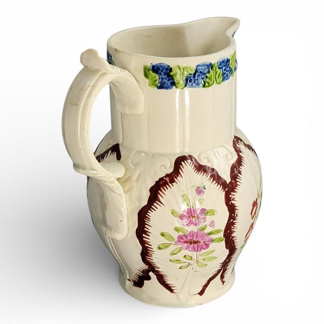 Pearlware Cabbage Leaf Jug from Staffordshire, England, 1790-1800 For Sale - Image 5 of 10