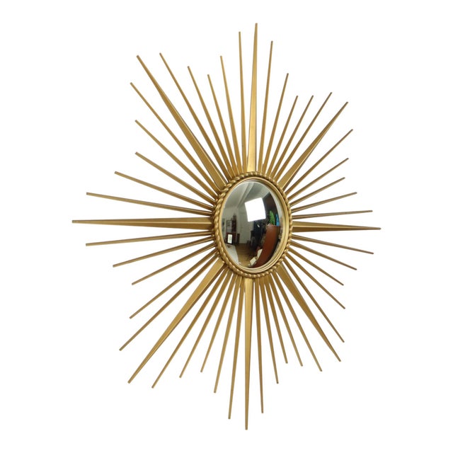 Gold Large Vintage Sun Mirror from Vallauris, 1960s For Sale - Image 8 of 18