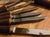 Wood Bakelite Horn Carving Set and 12 Steak Knives- Set of Fourteen For Sale - Image 7 of 15