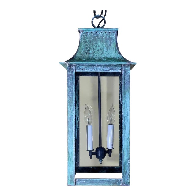 4-Sides Hanging Copper Lantern For Sale