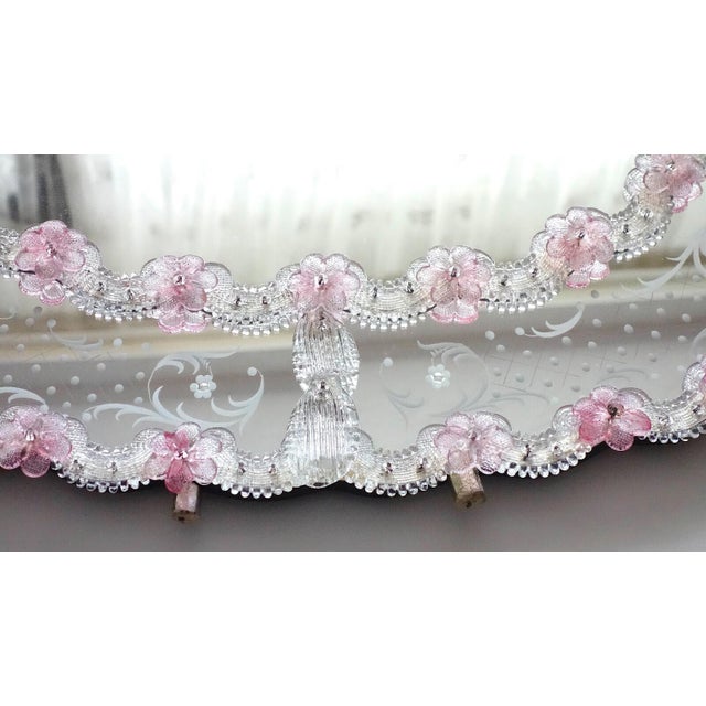 1950s Murano Glass Floral Mirror, 1950s For Sale - Image 5 of 9