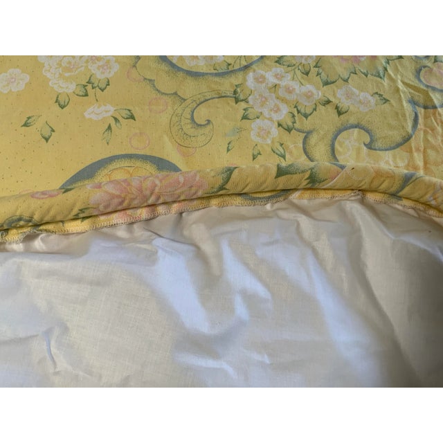 1980s Custom, Lined Yellow, Pink, & Green Round Tablecloth For Sale In Chicago - Image 6 of 10