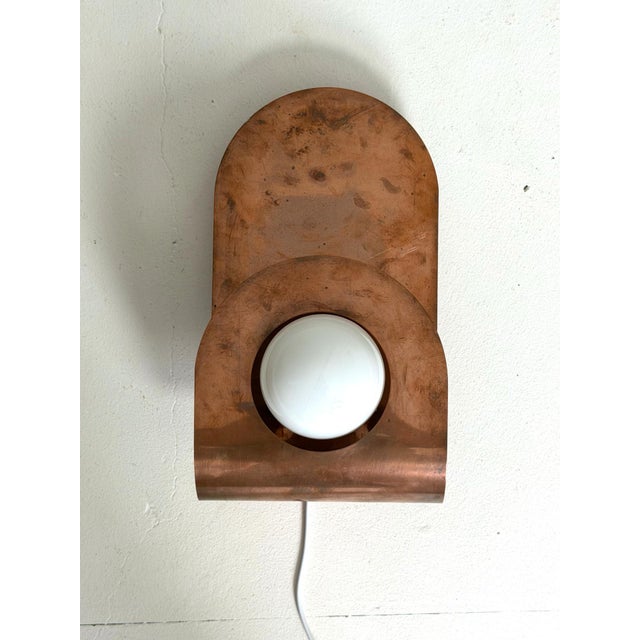 Lyfa Wall Lamp in Copper and Glass, 1960s Rare Danish wall lamp by Lyfa from the 1960s. Crafted from beautifully patinated...