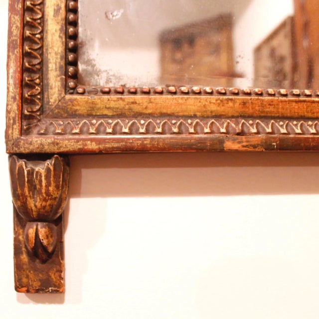 French Provincial Louis XVI Period Giltwood Mirror With Original Mirror Plate For Sale - Image 12 of 12
