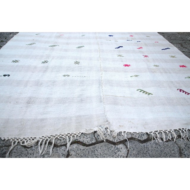 1960s 1960s Vintage Handmade Traditional Hemp Kilim Rug For Sale - Image 5 of 11