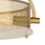 Ceiling mounted, deco inspired, backlit disc of carved alabaster floats between an antique brass mounting. Three lights....