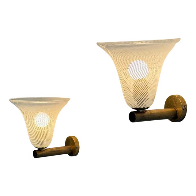 Torcello Wall Sconces attributed to Carlo Scarpa for Venini, 1940s, Set of 2 For Sale