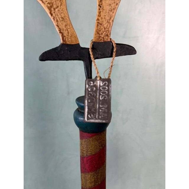 Wood Vintage Folk Art Strongman Carnival Balance Toy Sculpture For Sale - Image 7 of 11