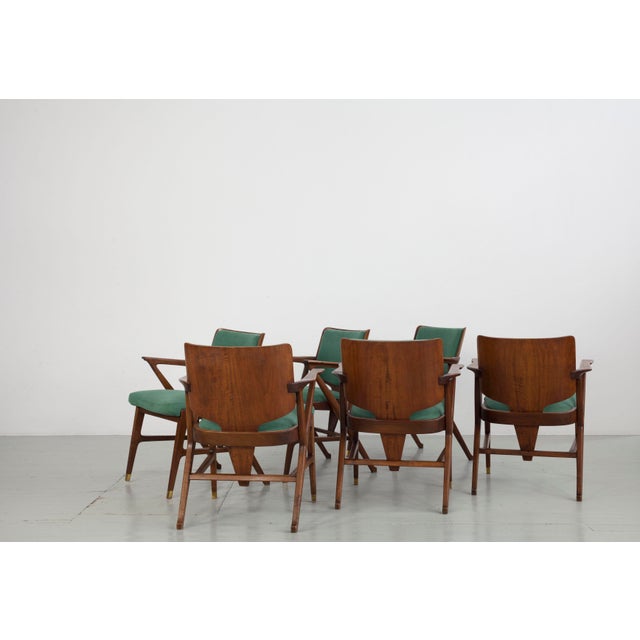Vintage Armchairs by Enrico Ciuti, 1950, Set of 6 For Sale - Image 15 of 18