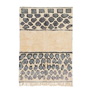 Mosaic Pebble-Pattern Hand-Knotted Moroccan Wool Rug | 9'7" X 6'7" | One of a Kind For Sale