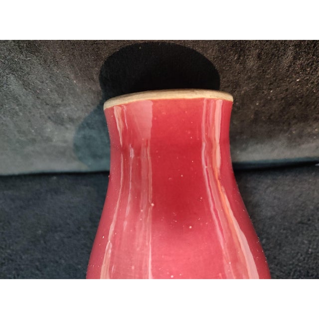 White Chinese Ceramic Vase,Kangxi Marked Red Glaze Porcelain Plum Vase For Sale - Image 8 of 11
