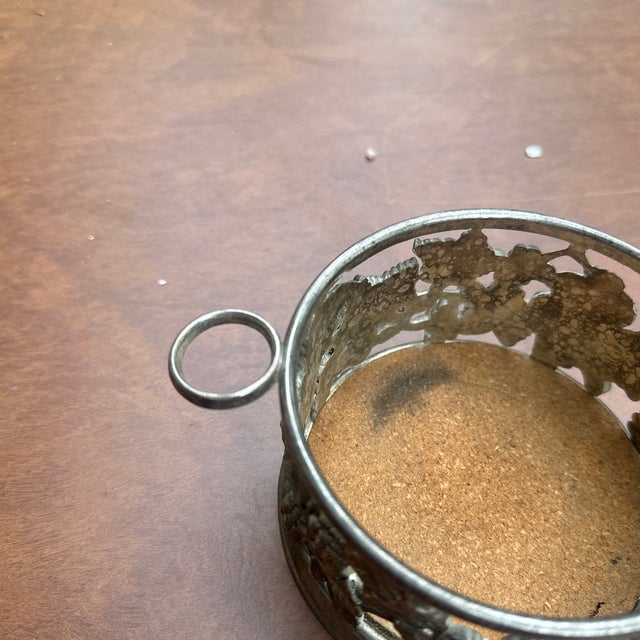 Up for consideration is a beautiful silver Italian style wine bottle coaster. This would look lovely in your home and it...