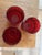 (3) French ruby double old fashioned glasses in the Longchamp (Clear Red) pattern by Cristal D'Arques - Durand. Cut...