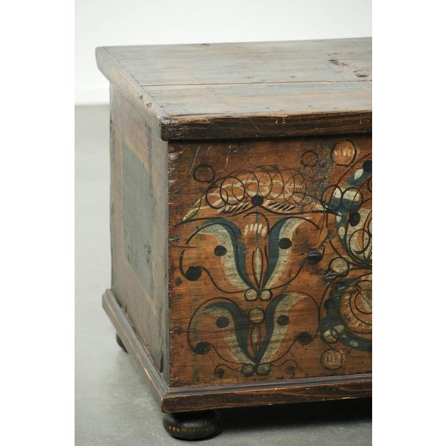 Antique Austrian Hand-Painted Bridal Chest with Character For Sale - Image 13 of 15