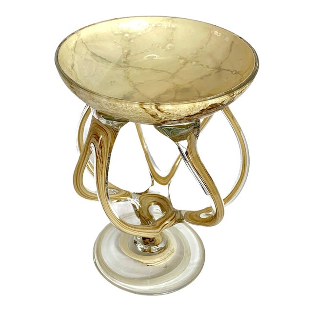 Vintage Josefina Blown Art Glass Octopus Pedestal Dish For Sale In Phoenix - Image 6 of 10