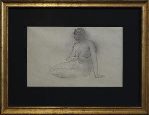 Guillaume Dulac, Sketch Portrait of Seated Nude, 1920s-1940s, Pencil on Paper