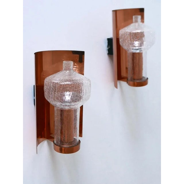 Metal Mid-Century Modern Copper & Glass Sconces by Kaiser Leuchten, 1960s, Set of 2 For Sale - Image 7 of 18