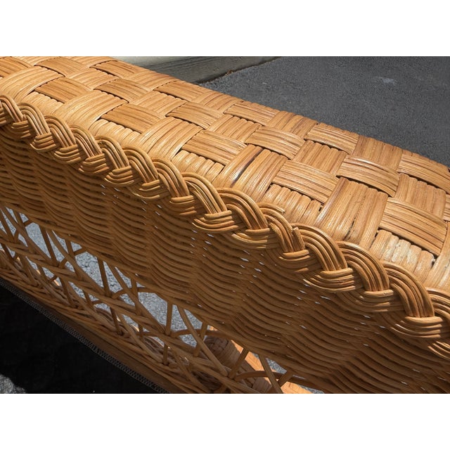 Vintage Henry Link Woven Rattan and Wicker Lounge Chairs, a Pair For Sale - Image 17 of 18