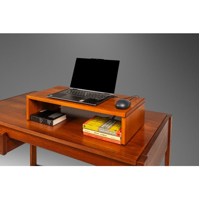 Danish Mid-Century Modern Computer Riser / Desk Organizer in Teak by Jesper International, Denmark, C. 1980s For Sale - Image 9 of 18