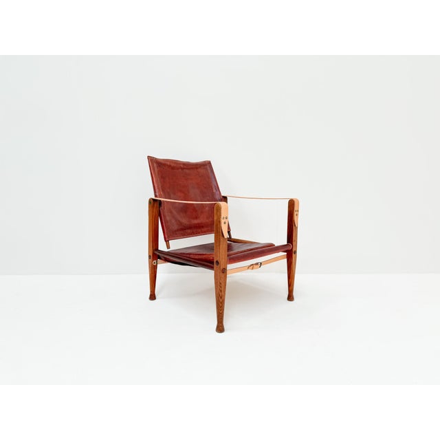 Vintage KK47000 Safari Chair in Leather by Kaare Klint for Rud Rasmussen, Denmark, 1930s For Sale - Image 12 of 12
