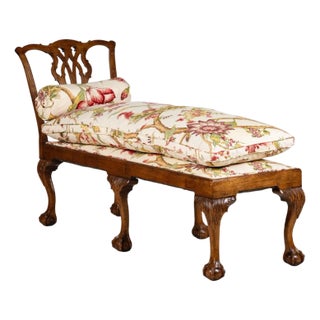 Antique American Chippendale Mahogany Chaise Lounge Daybed For Sale