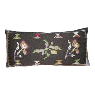 19th Century Bessarabian Tapestry Pillow, Folk Floral Design For Sale