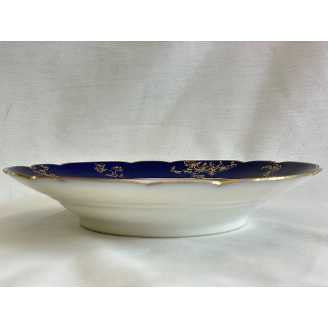 Antique French Porcelain Haviland Limoges Soup Bowls – Cobalt Blue & Gold, CHF 1452, 9" - Set of 3 For Sale In Boston - Image 6 of 11