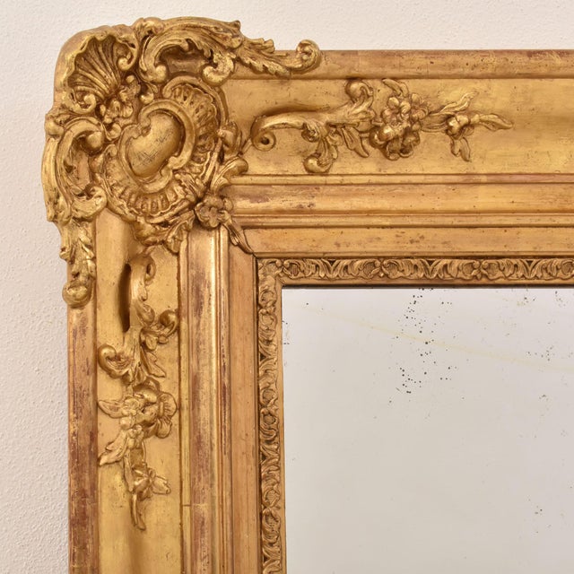 Antique Louis Philippe Gold Leaf Mirror, 1850s For Sale - Image 6 of 11