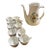 Vintage French Sarreguemines-Digoin “Cantaloup” Floral Coffee Set, Coffee Pot & 10 Cups - 11 pcs For Sale