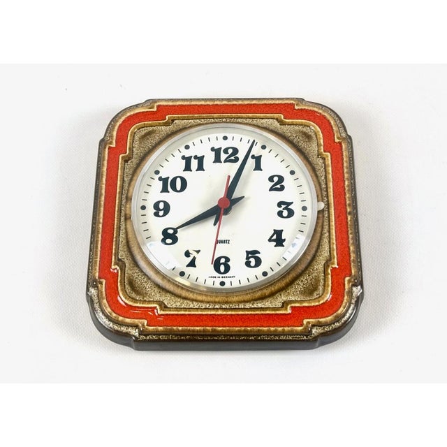 German Ceramic Kitchen Wall Clock, 1960s For Sale - Image 9 of 9