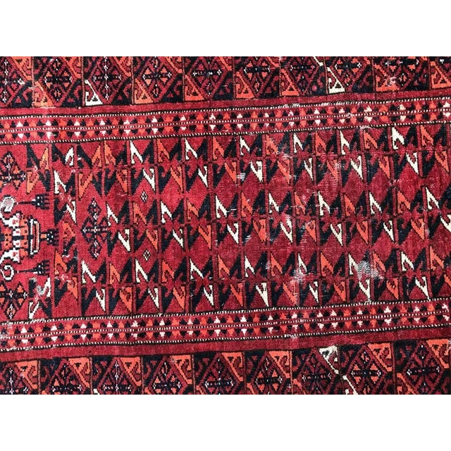 Beautiful late 19th century collectible Turkmen Afghan prayer rug with a design of mosque, wool velvet on wool foundation,...