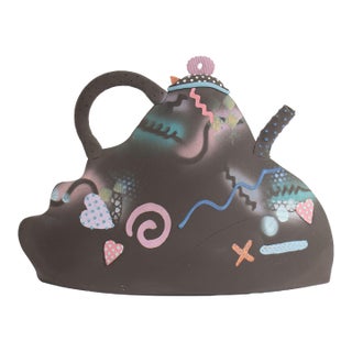 Postmodern Studio Pottery Teapot Sculpture Signed by Artist Madeline Kaczmarczyk For Sale